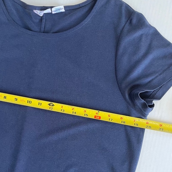 Sigrid Olsen Sz L Navy Mini Dress Sundress Loose Athletic Stretch Front Pockets - Picture 5 of 7